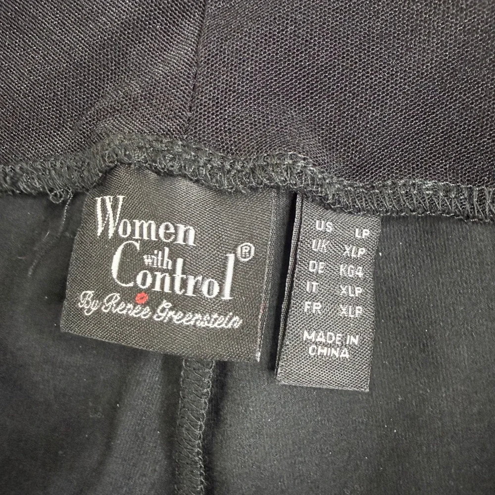 Women with Control Renee Greenstein Black Bootcut Pants Tummy Control Petite LP